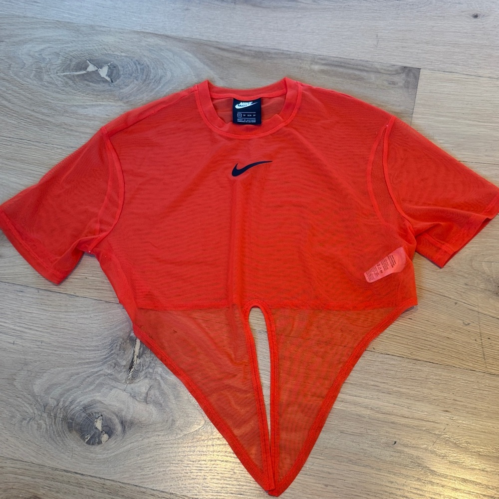 Nike Bright red/orange Mesh Crop Top